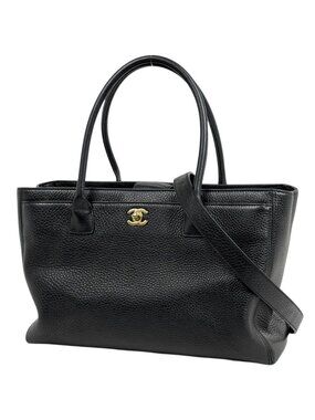 Chanel Tote Executive Line CC Logo Leather Black